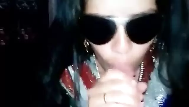 Passionate Uzbek woman with glasses gives head to her friend